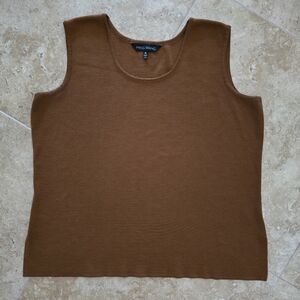 Like New Ming Wang XL Knit Sleeveless Shell Tank in Rich Caramel